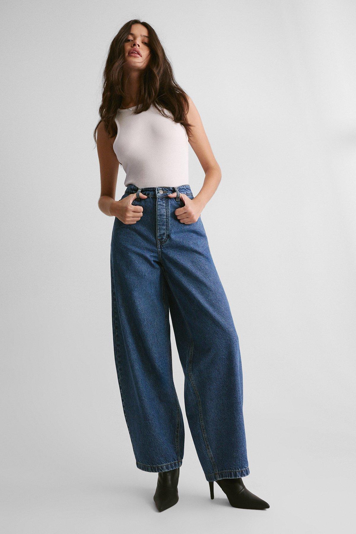 Raw Waistband Wide Leg Denim Jeans Raw Waistband Wide Leg Denim Jeans